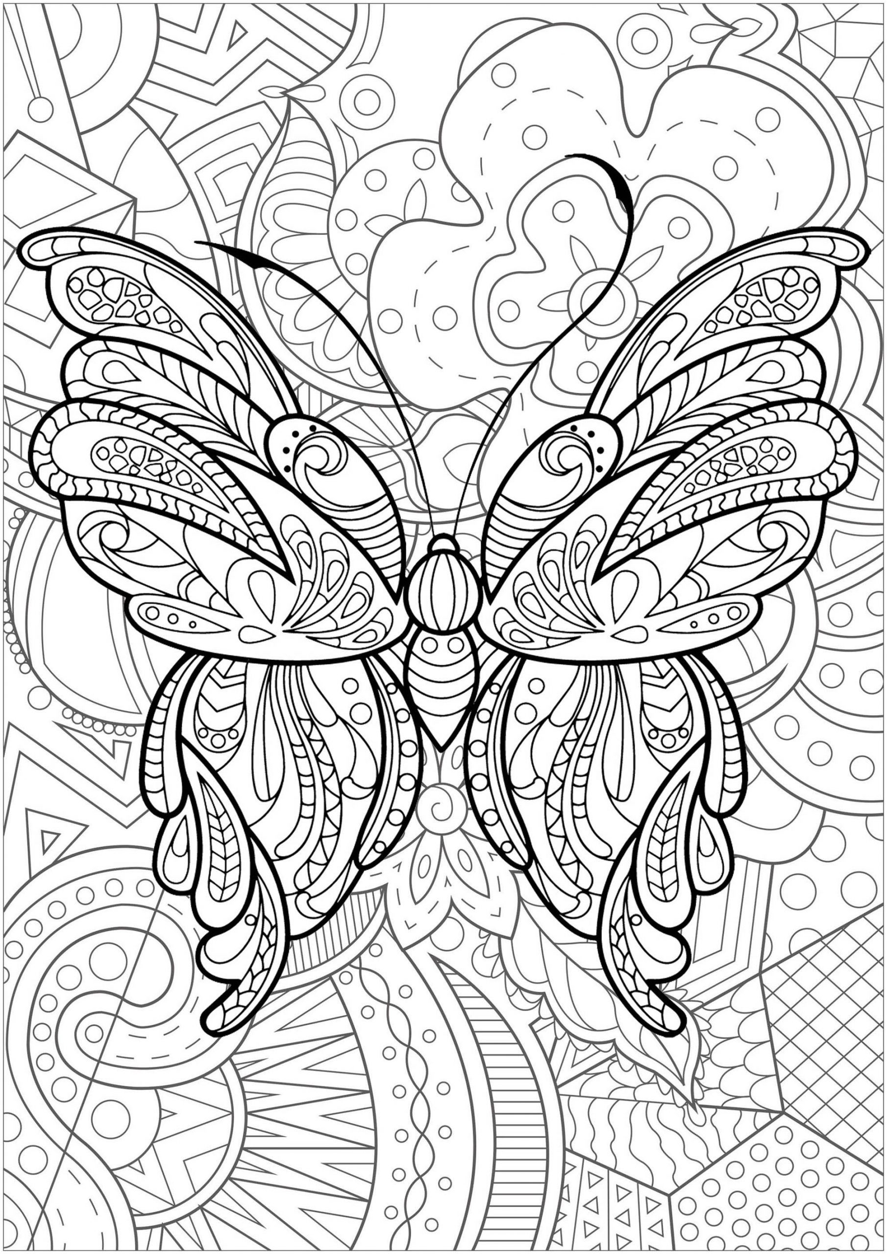 image=insectes coloriage papillon avec motifs en fond 1 1