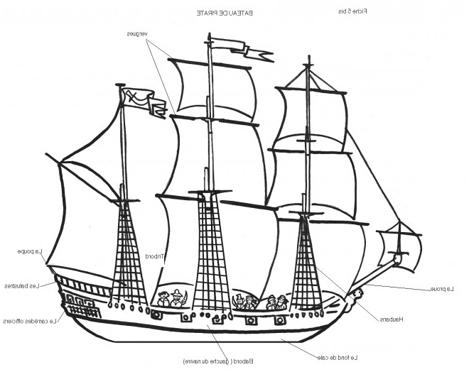 bateau de pirate stylise