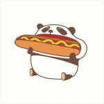 Coloriage De Panda Qui Mange Un Hamburger Élégant "hungriger Kawaii Panda " Kunstdrucke Von Zhitkov