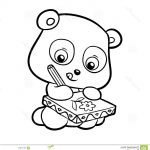 Coloriage De Panda Qui Mange Un Hamburger Meilleur De Livre De Coloriage Panda Illustration De Vecteur Illustration Du Noir