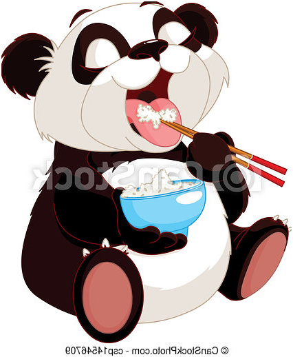 mignon riz manger panda