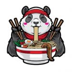 Coloriage De Panda Qui Mange Un Hamburger Unique Panda Mignon Mangeant Une Illustration De Vecteur De Dessin Animé De