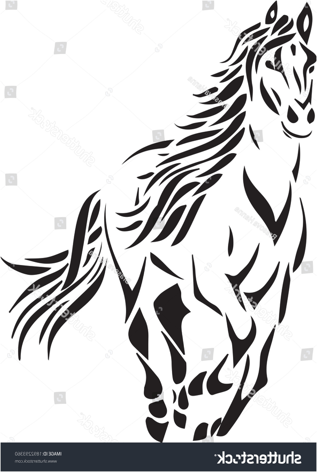 vector silhouette running horse