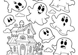 Coloriage Fantome Gratuit Nouveau Coloriage Maison Hantee Avec Des Fantomes Dessin Halloween à Imprimer