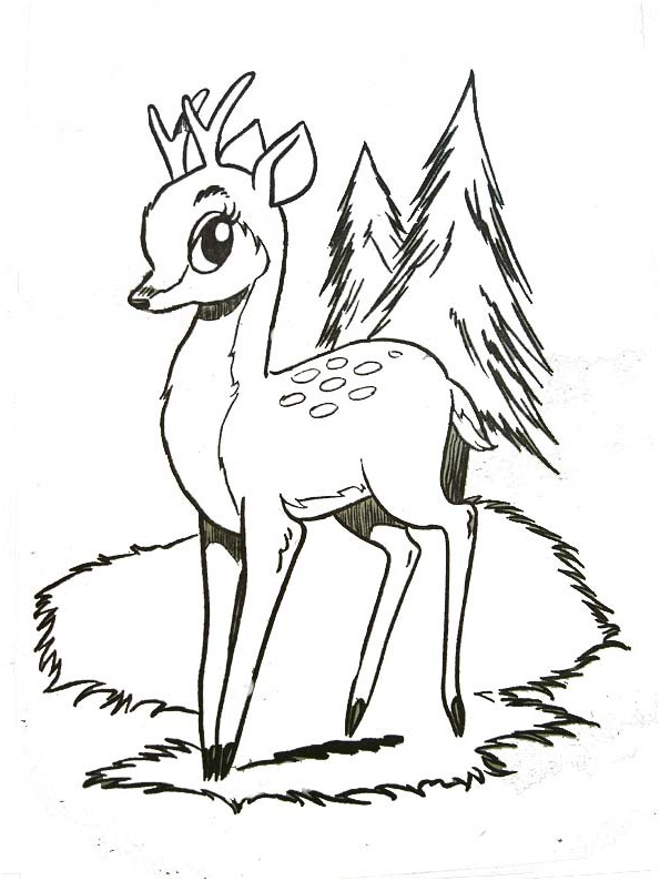 Bambi Coloriage Facile Luxe Coloriage Bambi Entrain De Grandir Dessin Gratuit à Imprimer