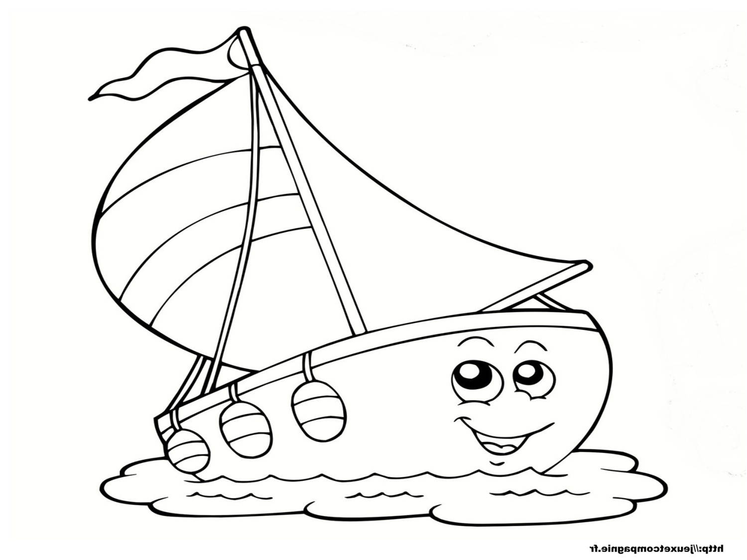 dessin a colorier bateau facile