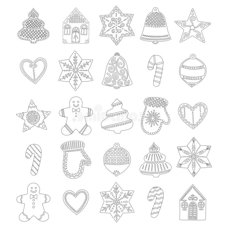 illustration stock page livre coloriage biscuits noël image