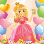 Coloriage Chat Anniversaire à Imprimer Gratuit Nouveau Happy Birthday Princess Greeting Card Royalty Free Vector