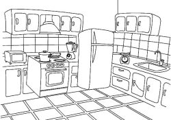 Coloriage Cuisine Élégant How to Draw Kitchen Coloring Pages Download & Print Line Coloring