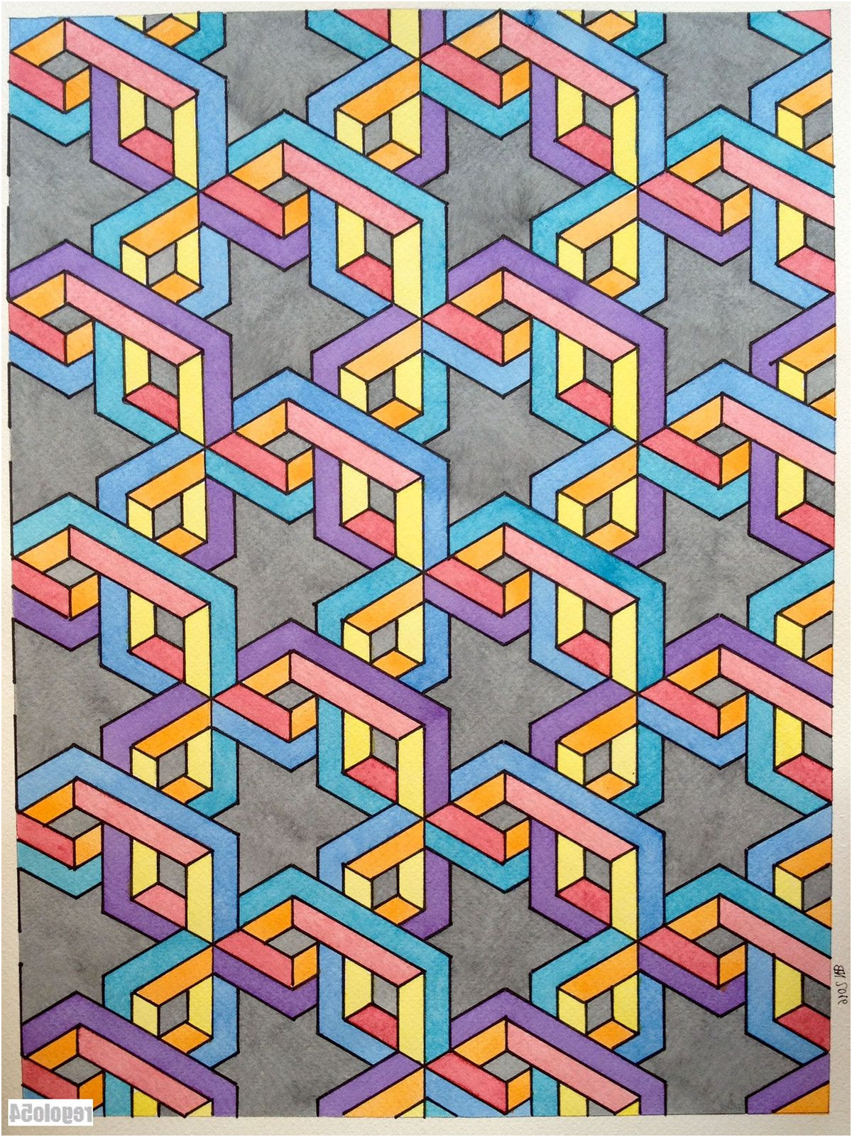impossible on behance in 2020 geometric drawing optical illusions geometric art