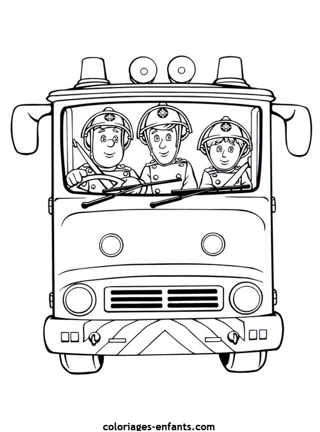 dessin camion de pompier cool collection coloriage sam le pompier