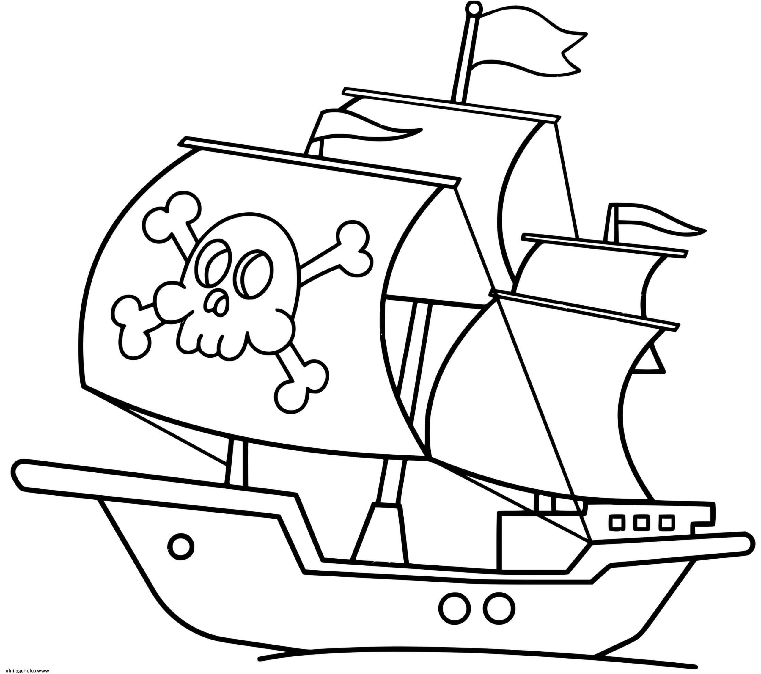 bateau pirate facile coloriage