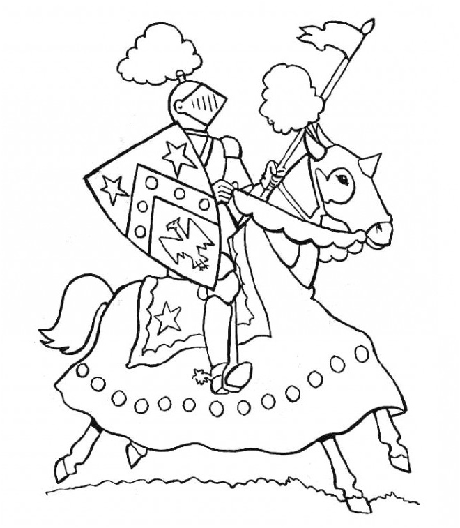 chevalier sur cheval dessin facile