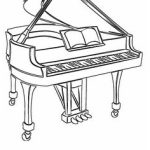 Coloriage Clavier Piano Inspiration Dessin à La Main D Un Grand Piano Blanc Classique Clip Art Libres De