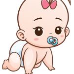 Coloriage De Bébé à Imprimer Frais Vector Illustration Of Cartoon Baby Learn To Crawl Download A Free Preview Or H