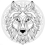 Coloriage De Mandala Animaux Nouveau Coloriage Mandala Tete Loup Canis Lupus Jecolorie