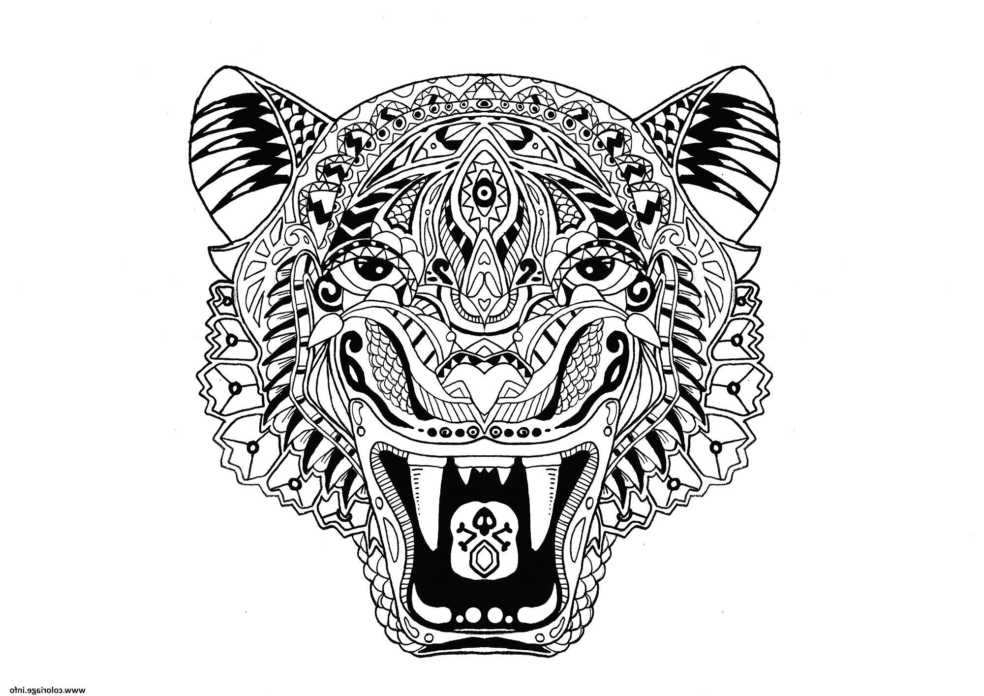 tigre adulte animal coloriage dessin