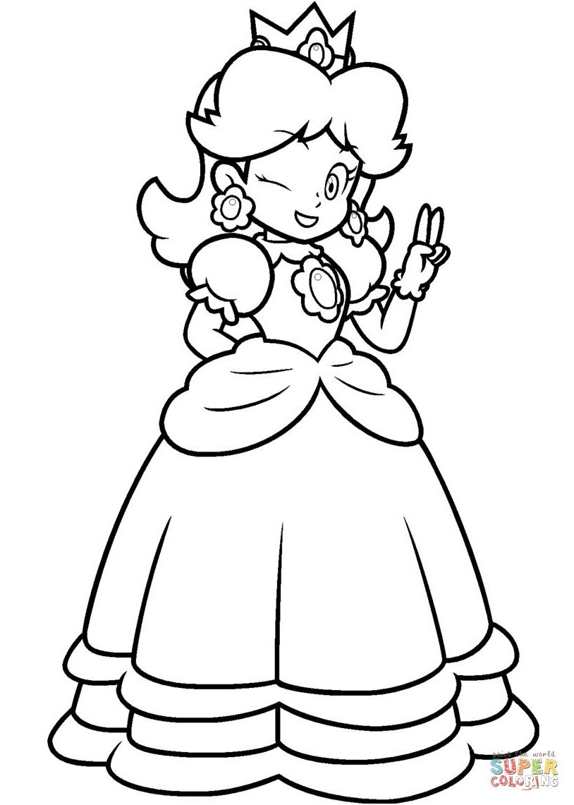 mario daisy coloring pages