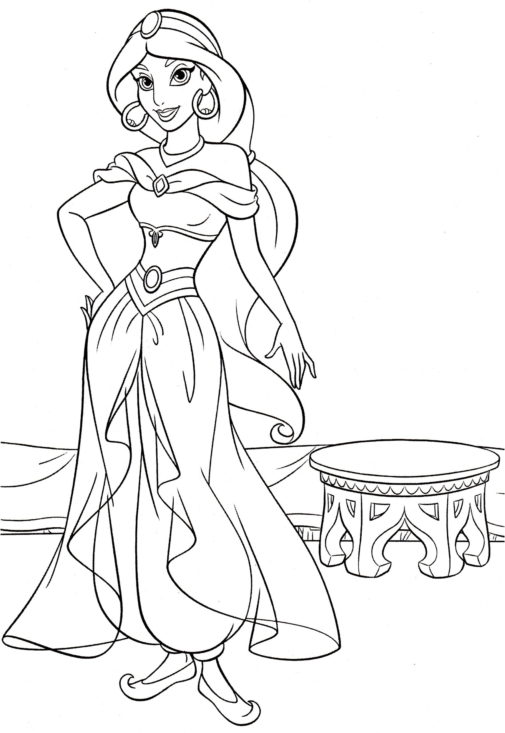 walt disney coloring pages princess jasmine photo