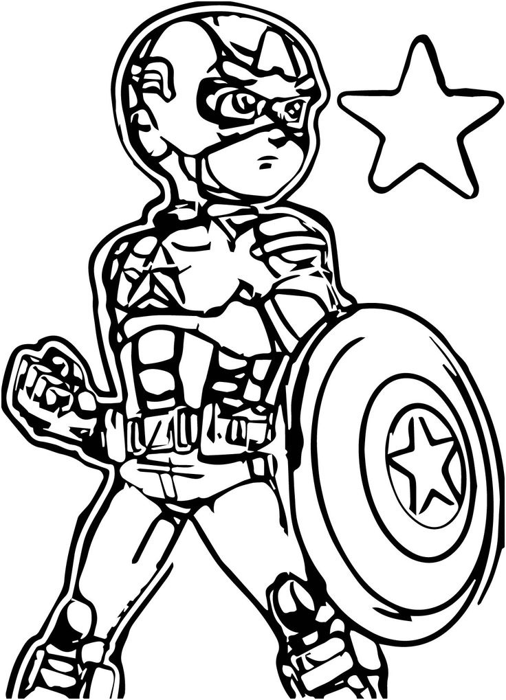 nice children captain america coloring page