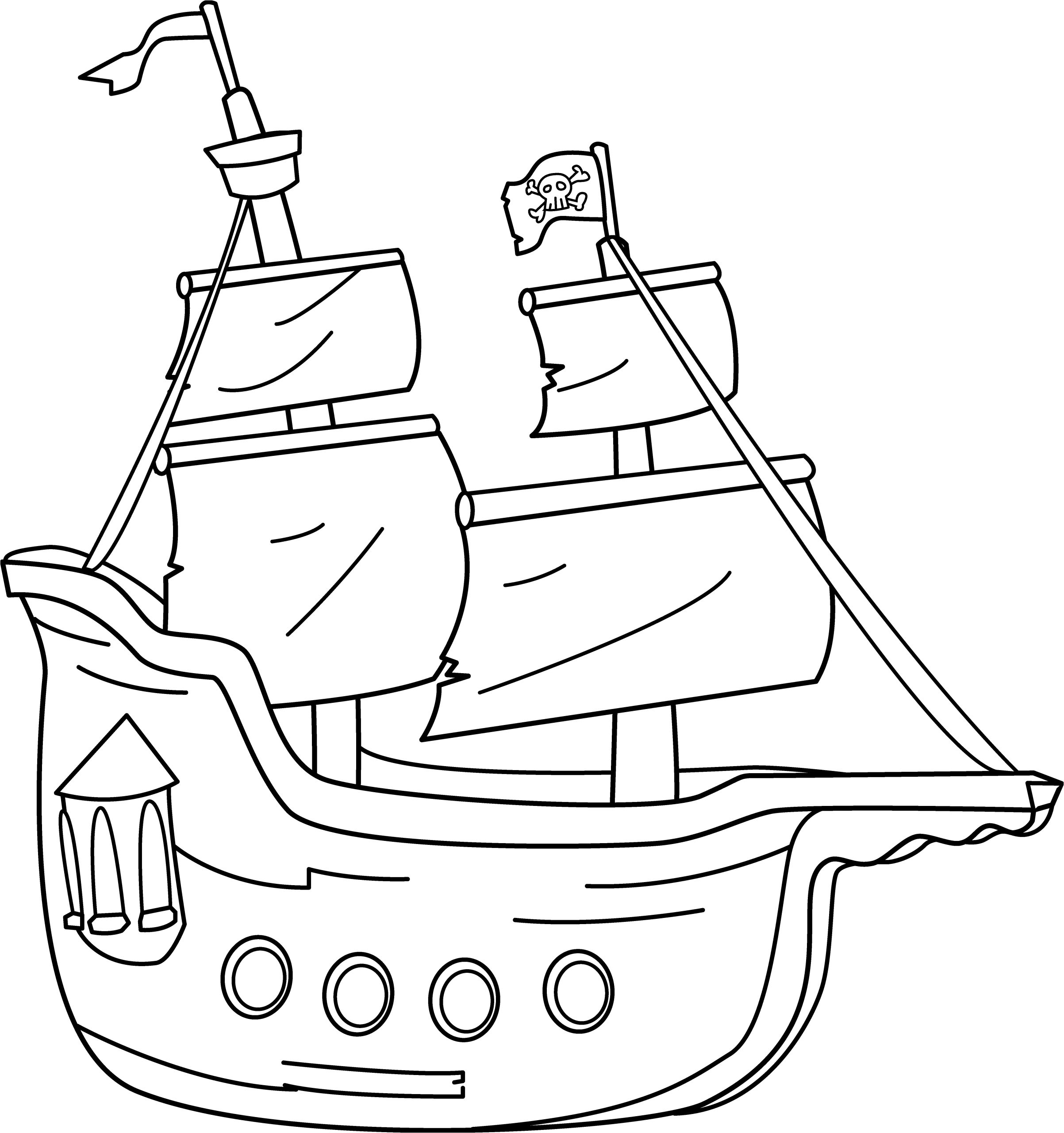 34 bateau pirate coloriage