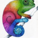 Coloriage Caméléon A Imprimer Génial Rainbow Chameleon Color Pencil Drawing By Karen754 Chameleon Color Chameleon Ar