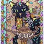 Coloriage Chat De Sorcière Élégant Pampered Pets Marjorie Sarnat Cat Art Cat Coloring Page Cat Painting