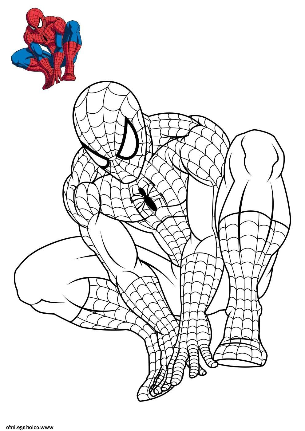 spiderman 3 en reflexion coloriage dessin