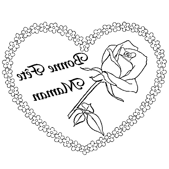 rose coeur fete des meres carte message