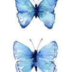 Coloriage De Papillon Coloré Génial Dekoration Blue Butterfly On A Vintage Watercolor Background Canvas Art 32×48 In