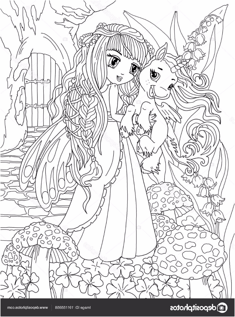 Coloriage Fille 6 Ans Licorne Meilleur De Coloriage Licorne Princesse — Graphie Larisakuzovkova ©