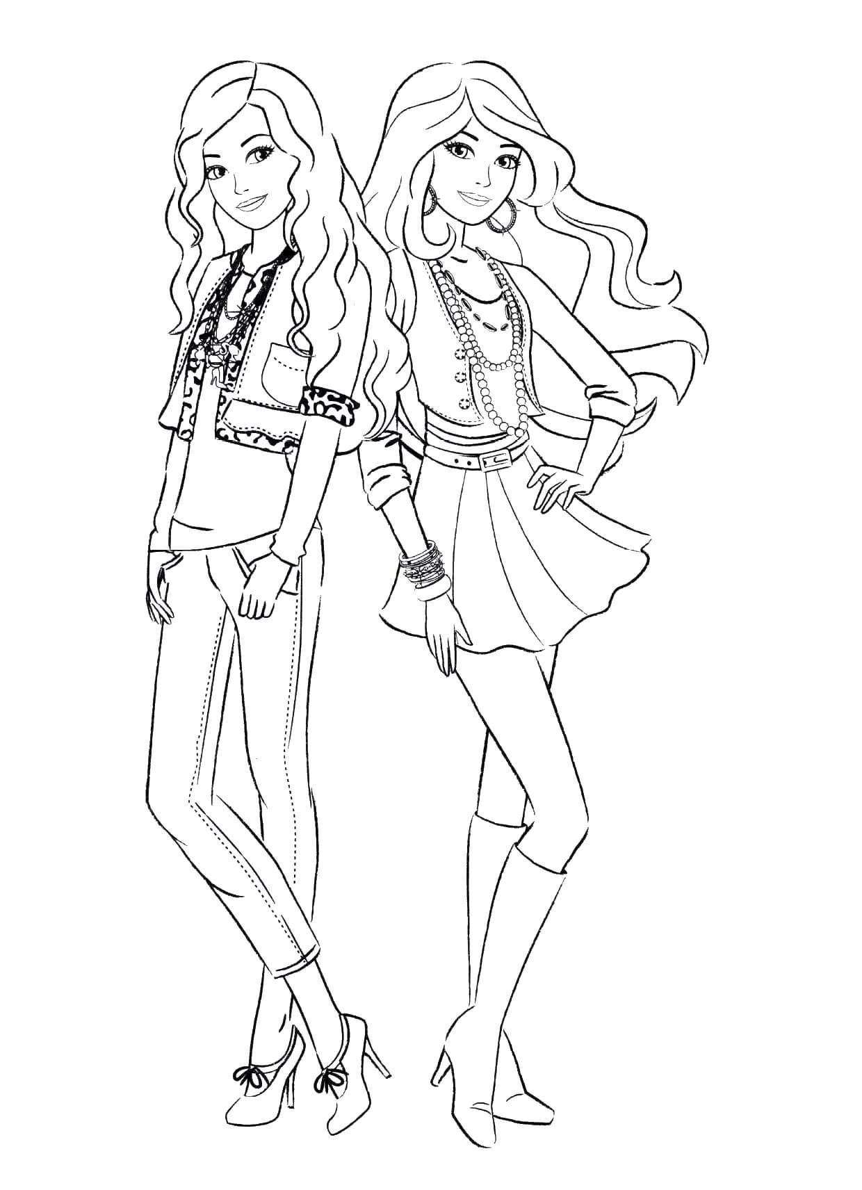 barbie and friends coloring pages