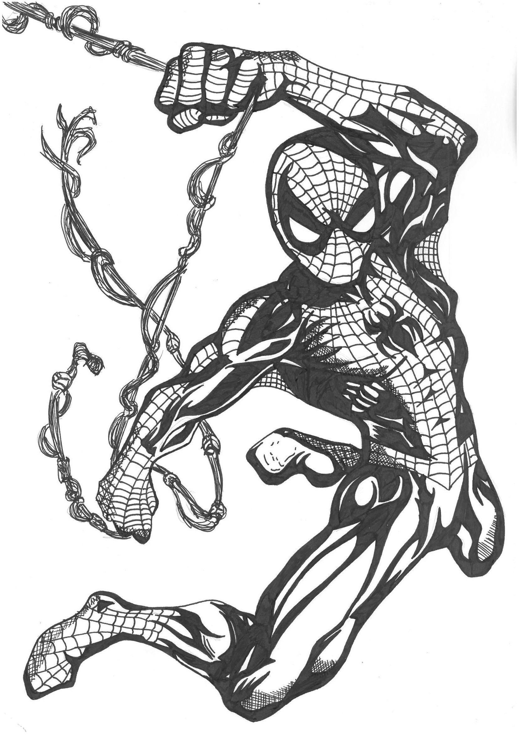 black spiderman drawing