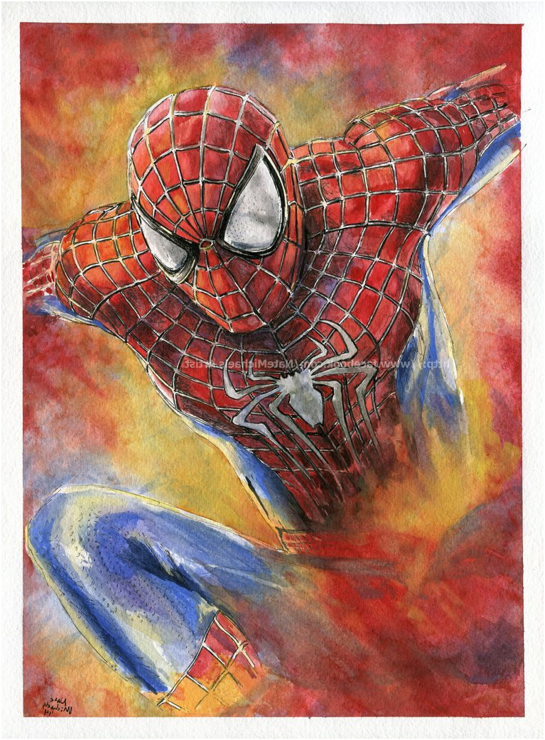 spiderman watercolor