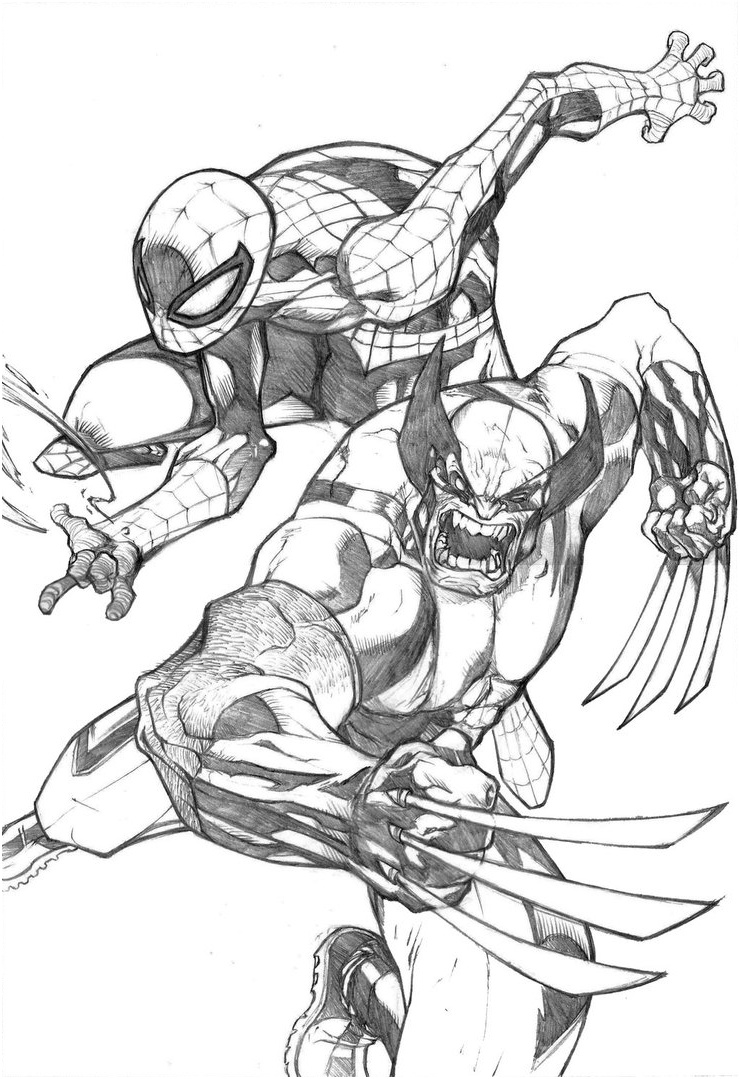 spider man pencil drawing