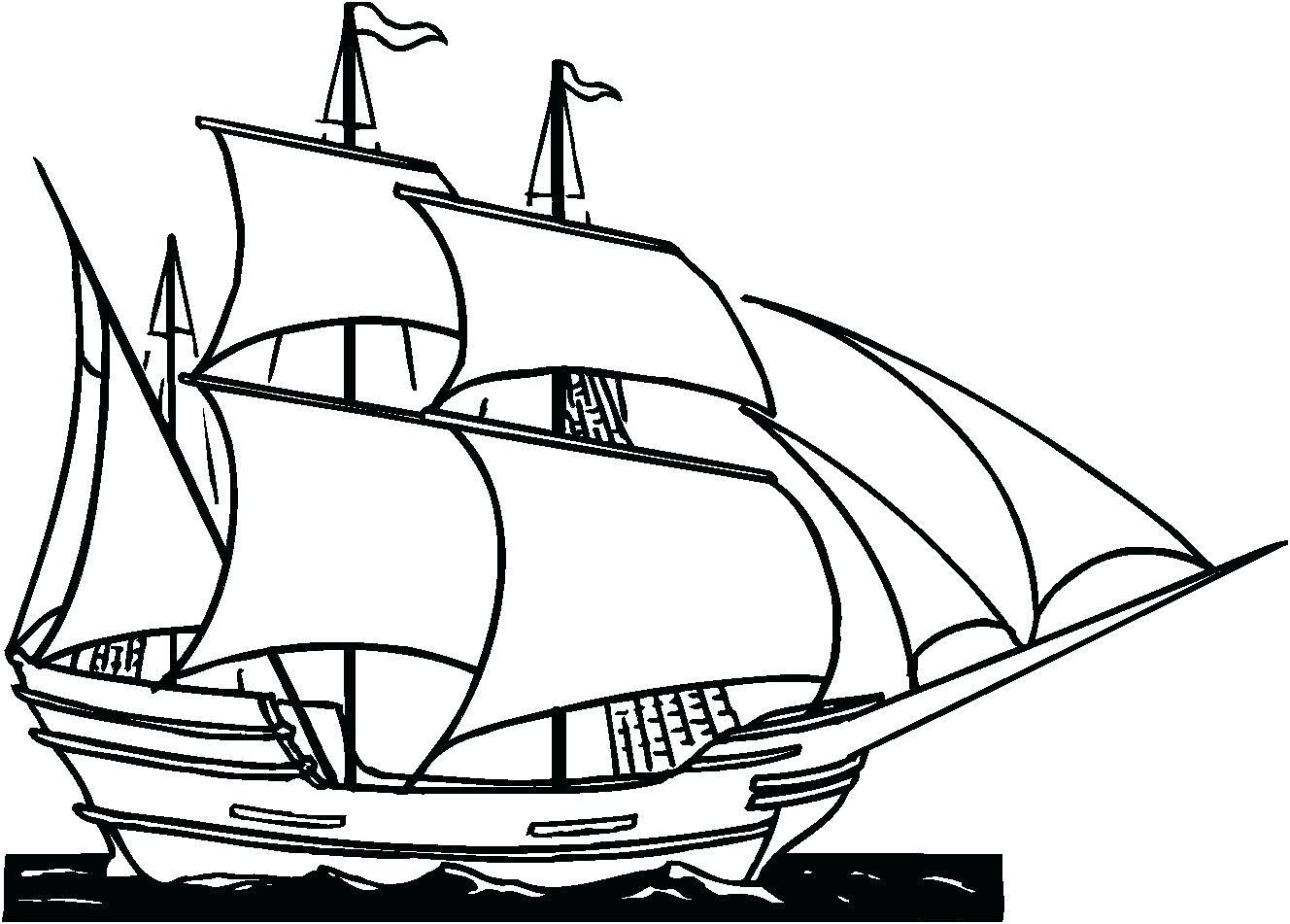 easy pirate ship drawing