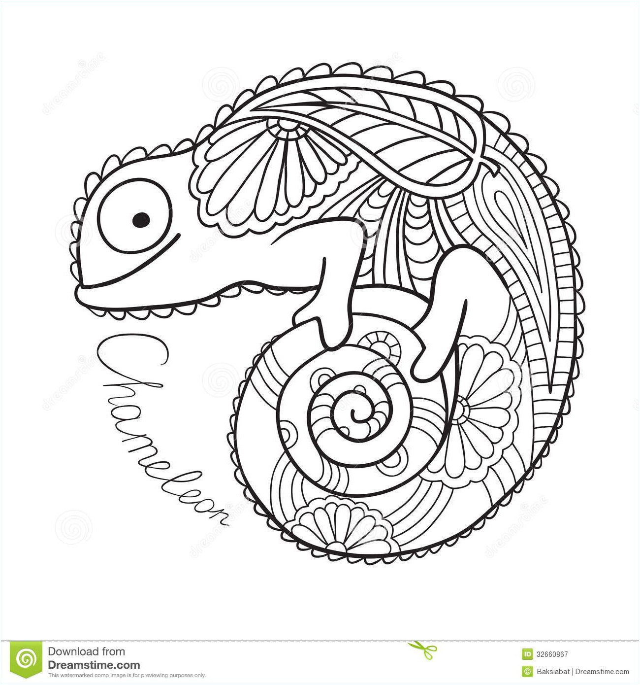 mandala cameleon bestof photos cameleon mignon dans le style ethnique graphie stock