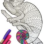 Coloriage Cameleon Mandala Inspiration Chameleon Pdf Animal Coloring Page Etsy