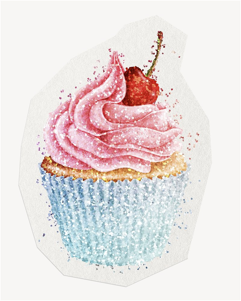 glitter cupcake graphic