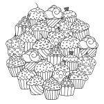 Coloriage Cupcake Inspiration Circle Cupcakes Cupcakes Adult Coloring Pages