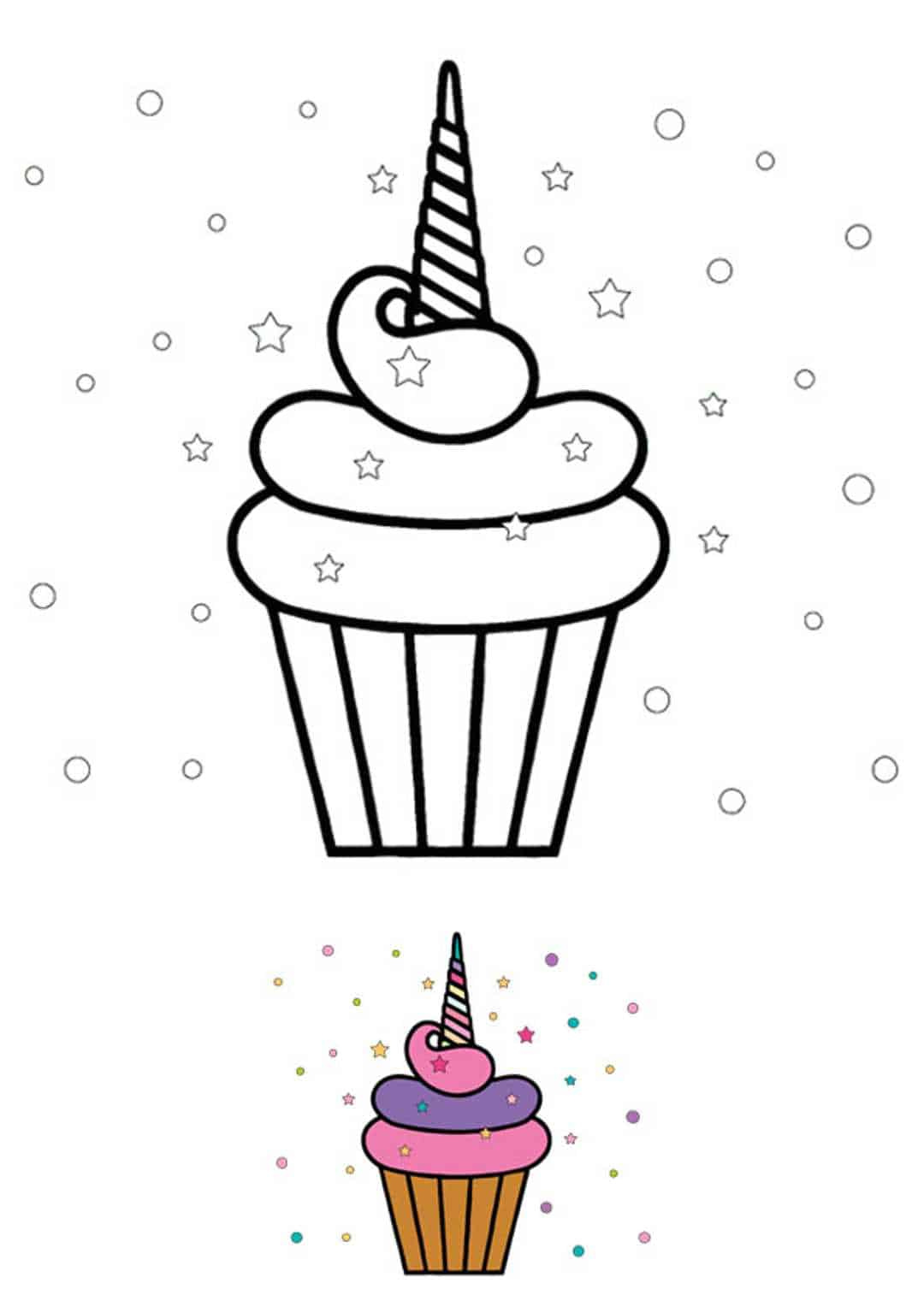 cute unicorn cake coloring pages