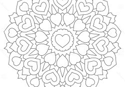 Coloriage De Mandala Avec Des Coeur A Imprimer Unique Mandala Avec Des Coeurs Page De Livre De Coloriage Illustration De
