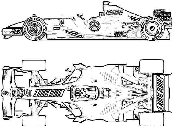 ferrari f1 2007 cars coloring pages