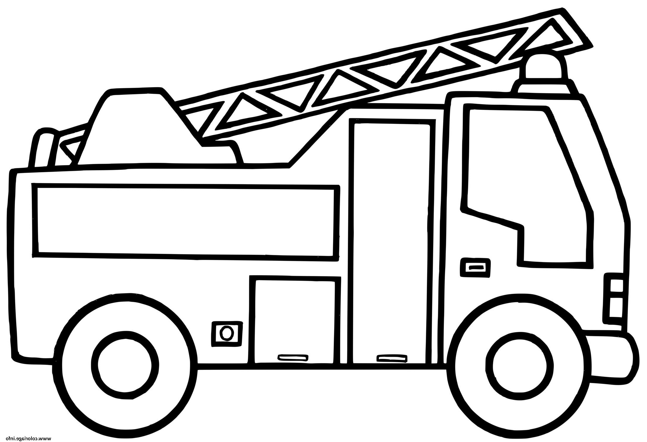 camion de pompier maternelle coloriage