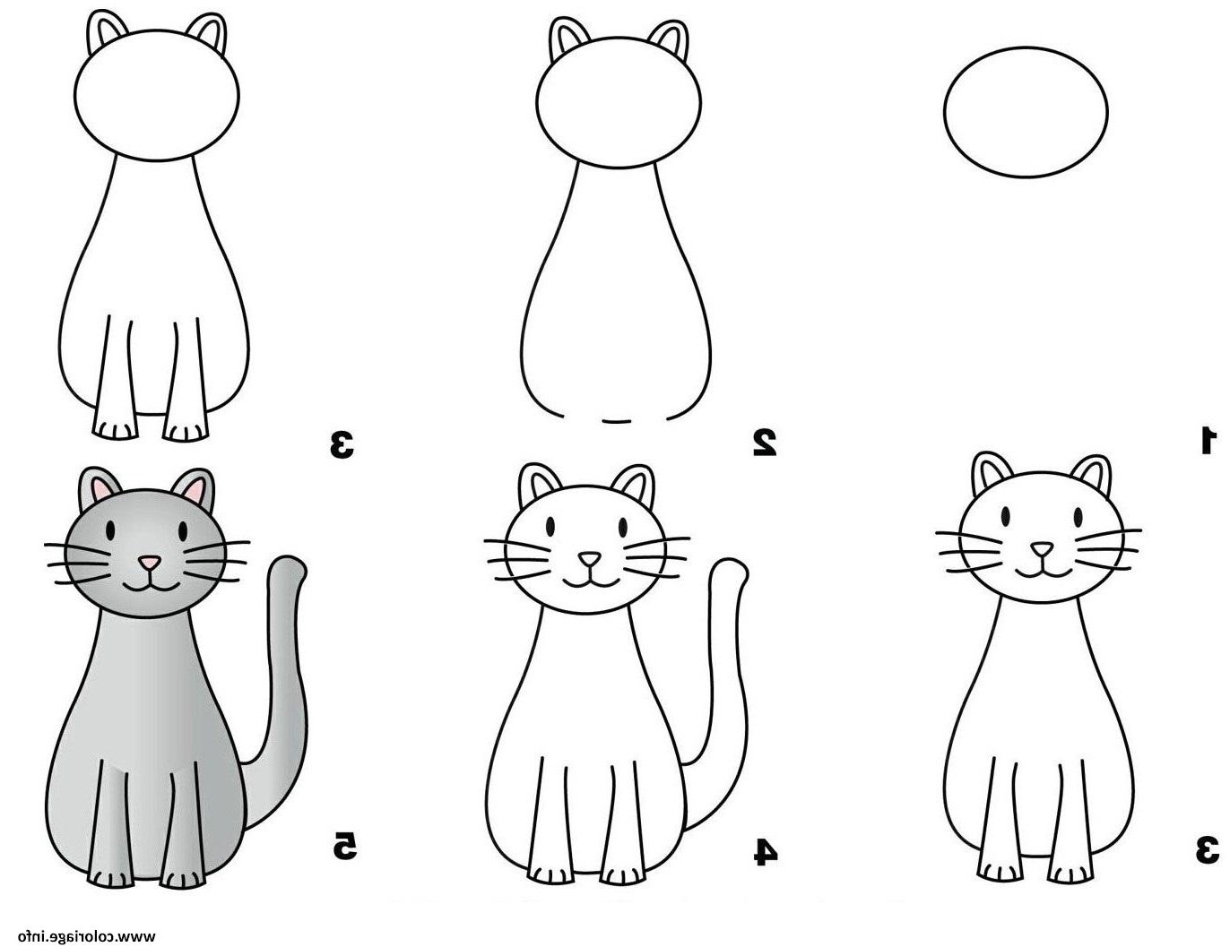 ment dessiner un chat simple facile coloriage