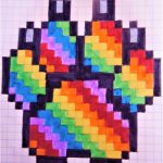Coloriage Chat Facile à Imprimer Luxe Patte De Chat Multicolore Pixel Art Chat Pixel Art Coloriage Pixel Art
