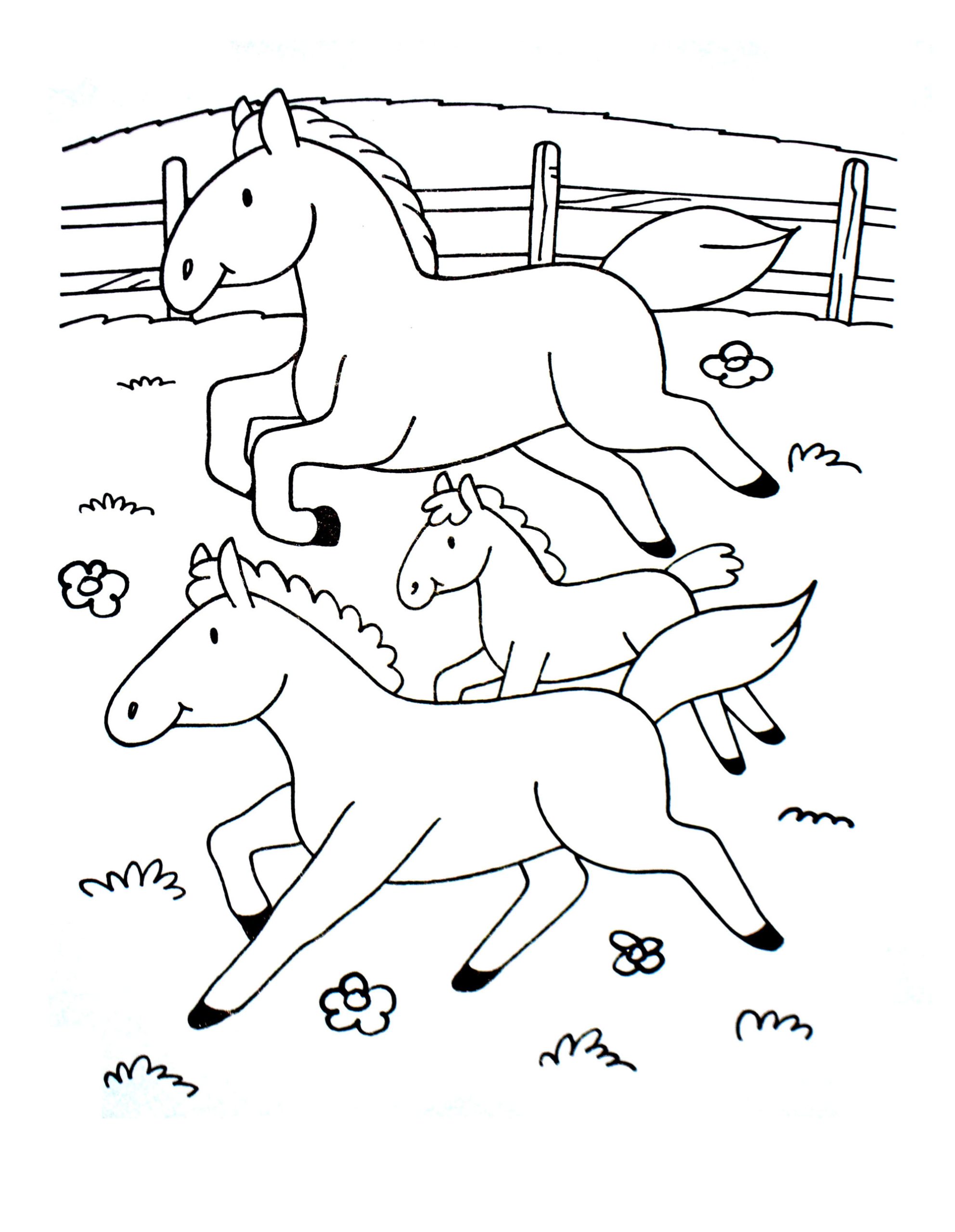image=horses Coloring for kids horses 1