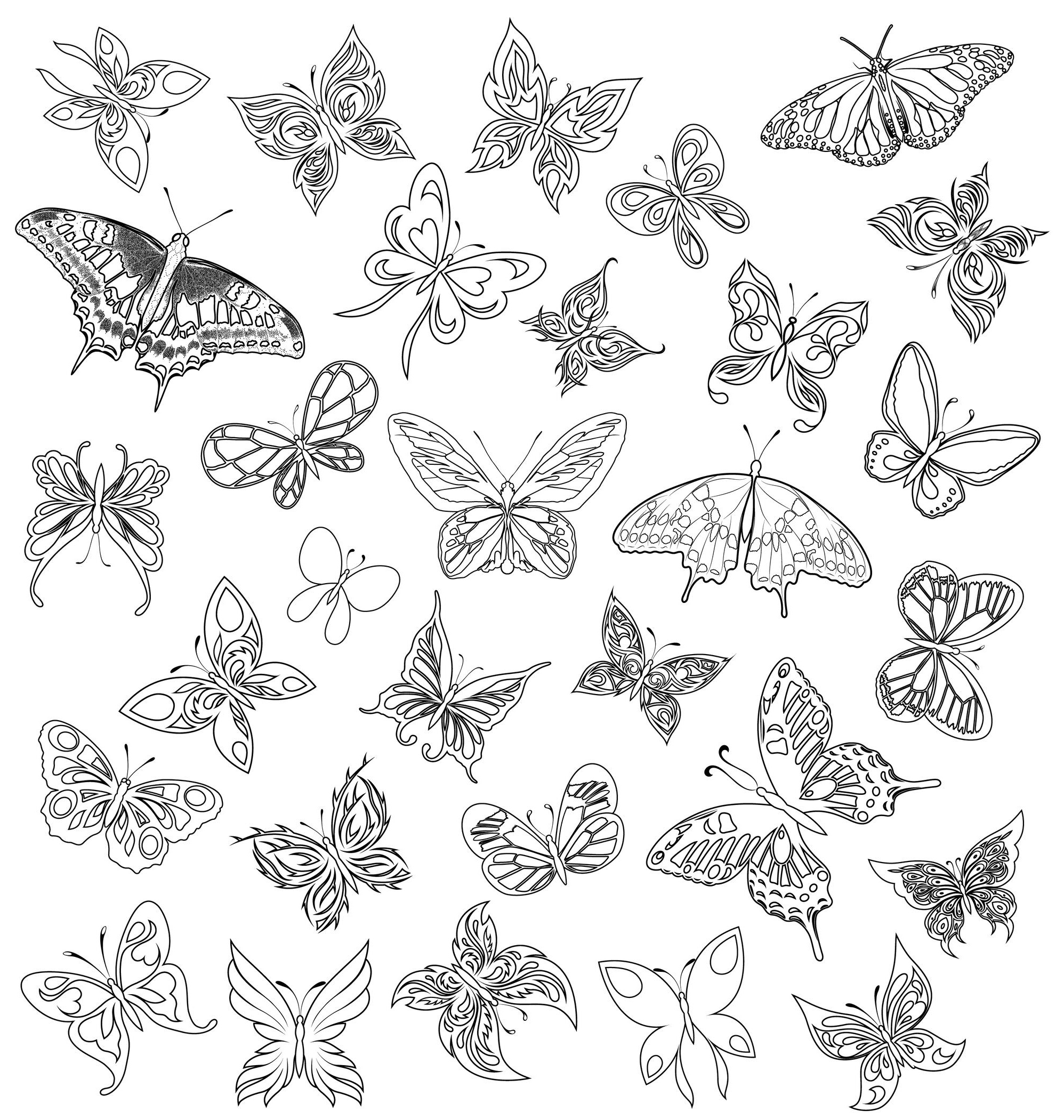 coloriage papillon a decouper dessin gratuit a imprimer concernant papillon dessin facile