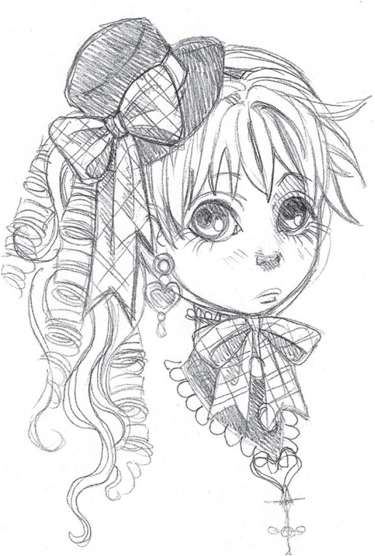coloriage personnage chibi et manga adult coloring page