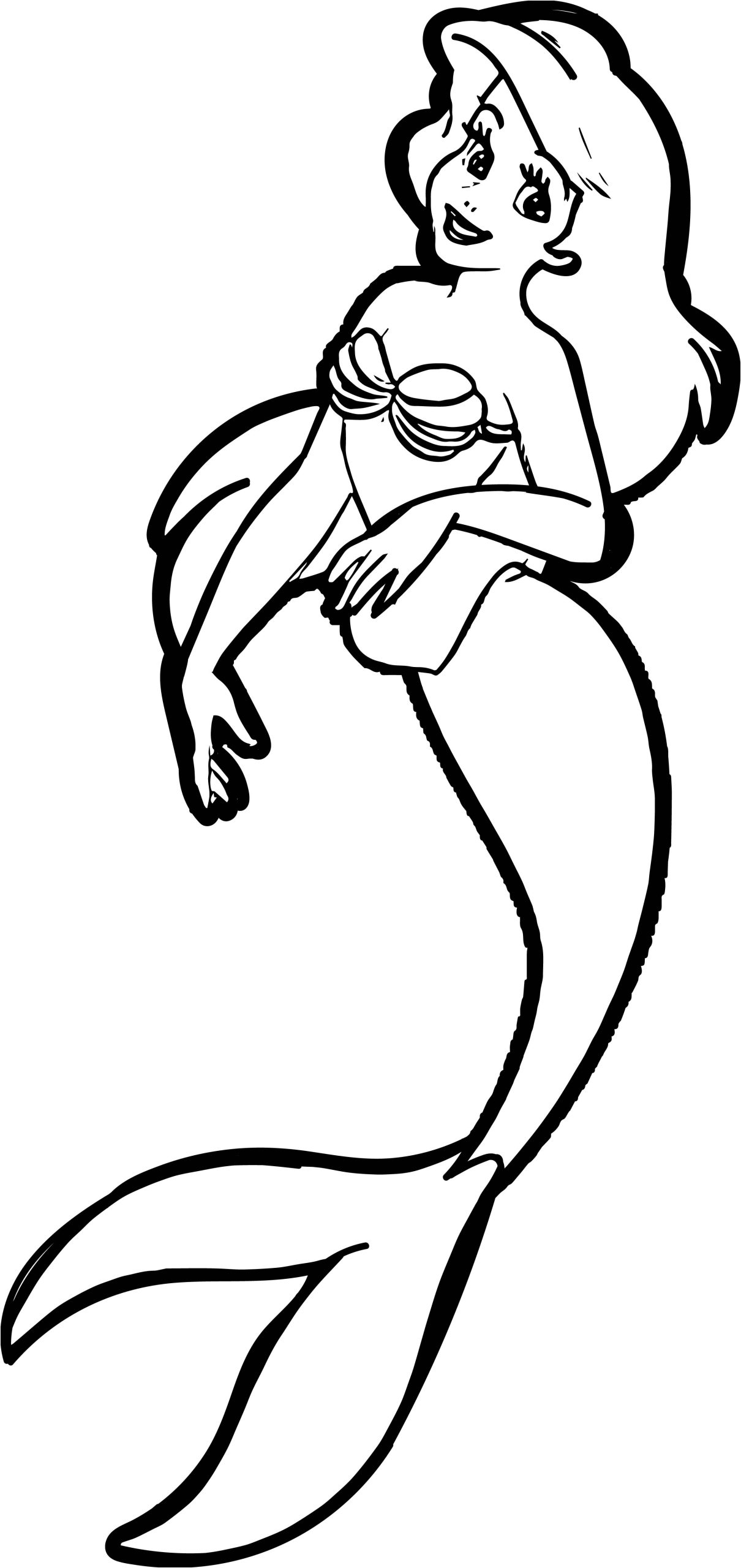 ariel mermaid air coloring page
